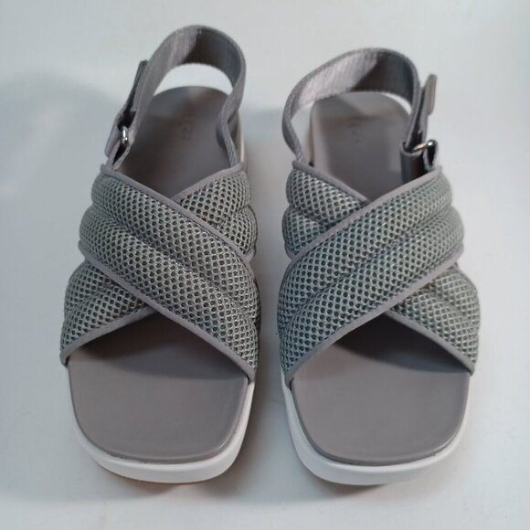 Ugg Nella Slingback Sandals Gray Mesh Strappy Criss Cross Wedge Womens 8 - Picture 3 of 16